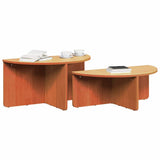 Coffee Table 2 pcs Wax Brown Solid pine wood 873537