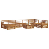 Outdoor Sofa Set 9 pcs Natural Solid Acacia Wood 3373979