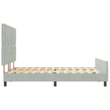ZNTS Bed Frame Light Grey 160x200 cm Velvet 3344885