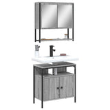 2 Piece Bathroom Furniture Set Grey Sonoma Engineered Wood 3214658