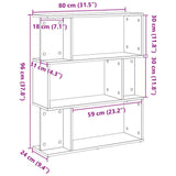 Bookcase Black Oak 80x24x96 cm Engineered Wood 862394