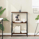 Bookcase 3-Tier Brown Oak 59x35x90.5 cm Engineered Wood 837616