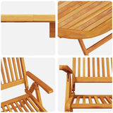 Garden Dining Set Folding 7 pcs Brown Solid Acacia Wood 3375727