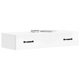 Wall-Mounted Side Table High Gloss White 87.5 x 34.5 x 17 cm 899009