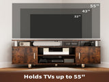 TV Unit Cabinet for TVs up to 55 Inches with Storage Shelves and Cupboard, Entertainment Centre for T3398P344377