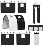 Bunk Bed without Mattress with Slide White and Black 90x200 cm 3284164