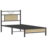 Bed Frame without Mattress Sonoma Oak 75x190 cm Small Single Engineered Wood 4106934