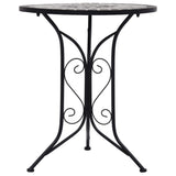 Mosaic Bistro Set Grey and Black Powder-coated iron and ceramic 279690