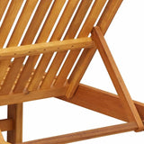 Sun Lounger Reclining Brown 125 x 200 x 84cm Solid Acacia wood 3325192