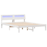 Bed Frame with Headboard White 150 x 200 cm Solid Pine Wood 872774