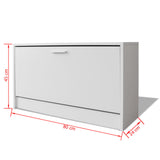 ZNTS Shoe Storage Bench White 80x24x45 cm 243050