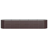 Garden Raised Bed Galvanised Steel 368x80x68 cm Brown 318965