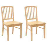 Dining Chairs 2 pcs Natural 50 x 52.5 x 91 cm Solid Rubber Wood 42020450
