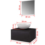 ZNTS Three Piece Bathroom Furniture and Basin Set Black 272225