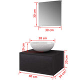 ZNTS Three Piece Bathroom Furniture and Basin Set Black 272225