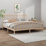 Bed Frame without Mattress 200x200 cm Solid Wood Pine 3106723