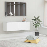 TV Cabinet White Engineered wood 100 cm x 30 cm x 30 cm Drop-Down 801481
