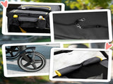 Pet Stroller w/ Universal Front Wheels, Shock Absorber, One Click Foldable Dog Cat Carriage w/ T3398P349599