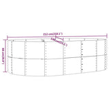 Garden Raised Bed Silver 212x140x68 cm Galvanised Steel 319097