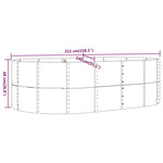 Garden Raised Bed Brown 212x140x68 cm Galvanised Steel 319095