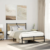 Metal Bed Frame without Mattress Sonoma Oak 120x200 cm 4007866