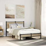 Metal Bed Frame without Mattress Sonoma Oak 120x190 cm Small Double 4007865