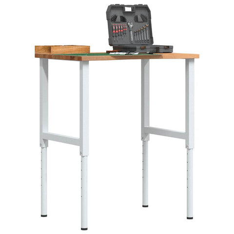 Workbench Light Brown 80x60x cm Solid Wood Oak 3309718