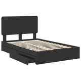 Storage Bed with Headboard Black 120 x 200 cm Engineered Wood 3412701