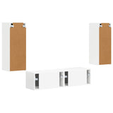 TV Cabinet Set Wall-mounted 2 pcs White Engineered Wood 3408970