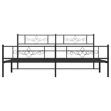 Metal Bed Frame without Mattress with Footboard Black 193x203cm 355291