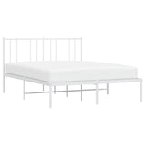 Metal Bed Frame without Mattress with Headboard White 120x200cm 352527