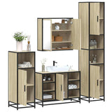 4 Piece Bathroom Furniture Set Sonoma Oak Engineered Wood 3301211