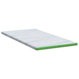 Mattress Topper White and Green 90 x 190 x 6 cm Jaquard Fabric 4106156