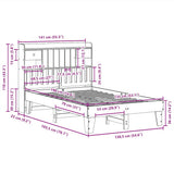 Bed Frame without Mattress White 135x190 cm Solid Wood Pine 3308859