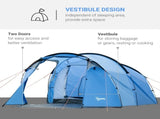 2 Room Tent with Vestibule, Weather-Resistant Camping Tent with Air Vents for Fishing Hiking, Sky T3398P348712