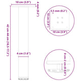 Coffee Table Legs 4 pcs White 42-44 cm Steel 4012453