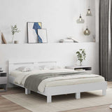 Bed Frame White Engineered wood King Size Durable Bed Frame 3207413