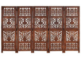 Hand Carved 5-Panel Room Divider Brown 200x165 cm Solid Mango Wood 285335