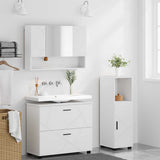 Bathroom Furniture Set 3 pcs White Engineered Wood and Metal 3393023