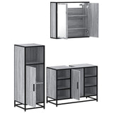 3 Piece Bathroom Furniture Set Grey Sonoma Engineered Wood 3300973