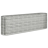 Garden Raised Bed Galvanised Steel 224x40x68 cm Silver 318902