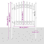 Fence Gate with Spikes Grey 100 x 100 cm Powder-coated steel 42008987