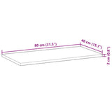 Floating Shelves 3 pcs 80x40x2 cm Untreated Solid Wood Acacia 3279397
