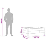 Garden Raised Bed Brown 150 x 100 x 54 cm 42039002