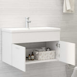 Sink Cabinet with Built-in Basin White Engineered Wood 3071279