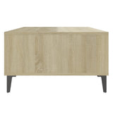 Coffee Table White and Sonoma Oak 103.5x60x35 cm Engineered Wood 806027