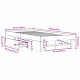 Bed Frame without Mattress Smoked Oak 90x190 cm Single Engineered Wood 3295524