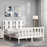 Bed Frame without Mattress White 120x200 cm Solid Wood Pine 3192227