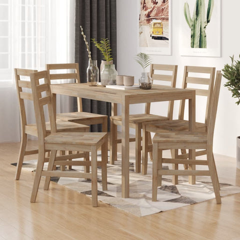 7 Piece Dining Set Solid Wood Acacia 3106442