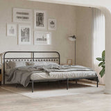 Metal Replace Headboard Black 193 cm 376637